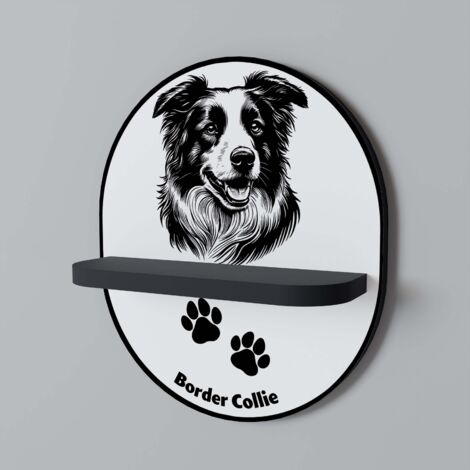 BORDER COLLIE Mensola ovale nera