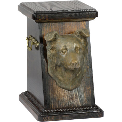 Border Collie - urna para cenizas de perro, elegante urna con estatuilla, urna conmemorativa con busto de perro de Art-Dog