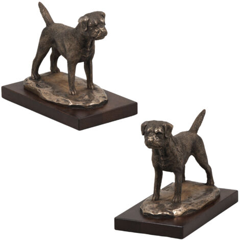Border Terrier: estatuilla de perro, figura de oficina, trofeo para una exposición canina de Art-Dog