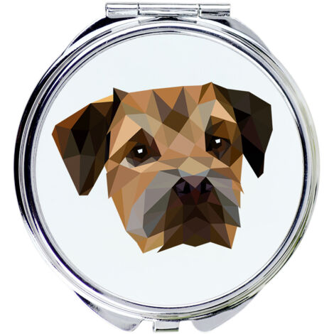 Border Terrier - Spiegel mit Foto und geometrischer Aufschrift von Art-Dog