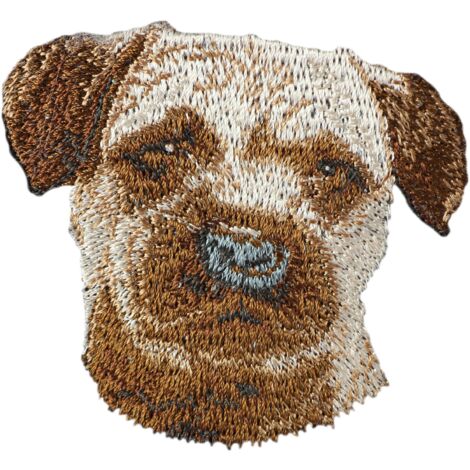 Border Terrier - toppa a forma di cane, toppa ricamata, decorazione unica per uno zaino di Art-Dog