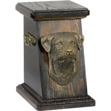 Border Terrier - Urne funéraire pour chien, élégante urne avec statuette, urne funéraire avec buste de chien par Art-Dog