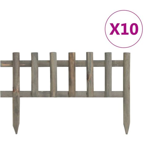 Bordes de jardín 10 unidades madera de abeto 4,4 m