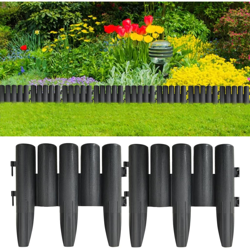 

Bordes de jardin 36 unidades PP gris antracita 10 m