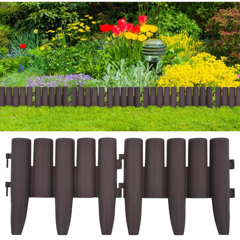 

Bordes de jardin 36 unidades PP marron 10 m