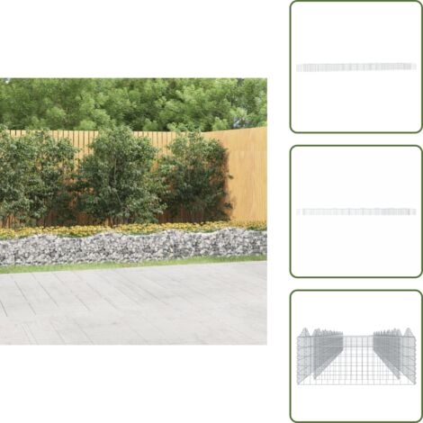 Bordes de jardín - vidaXL Arriate de gaviones forma arco hierro galvanizado 800x100x50 cm - Estructura de gaviones