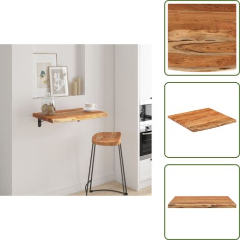 Bordi vivi - vidaXL Mensola a Muro 40x40x3,8 cm Quadrata Massello Acacia Bordi Vivi - Ripiano decorativo