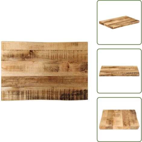 Bordi vivi - vidaXL Piano Tavolo Bordi Vivi 50x40x3,8cm Legno Massello Mango Grezzo - Tavolo in legno grezzo