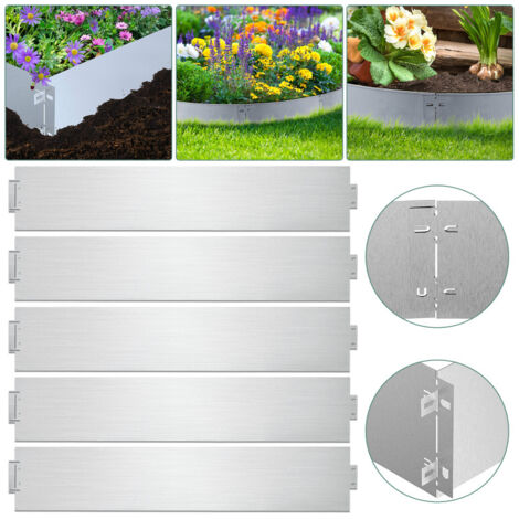 Bordo erboso Recinzione da giardino Prodotti metallici Protezione dalle lumache Bordo falciante Bordo massiccio 100x18 cm 40 m