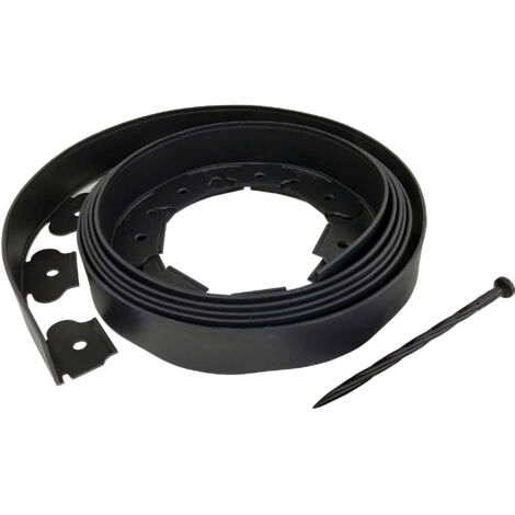 Bordo Flessibile per Aiuole 10m con Picchetti Nero
