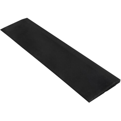 Bordo in gomma per pavimenti sportivi 'Pure Black' - 100x25 cm - 20 mm - Nero
