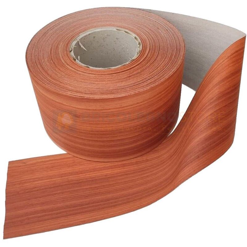 Image of Bricolegnostore - Bordo tranciato impiallacciatura legno precollato da 200 mm varie essenze dimensione disponibile: padouk 200 mm