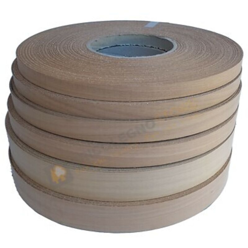Image of Bricolegnostore - Bordo tranciato legno tanganika precollato 50 mt da 22 - 30 - 50 mm dimensione disponibile: mm 22