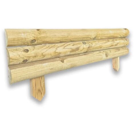 Bordura da Giardino per Aiuola 100x22,5x4 cm in Legno di Pino impregnato