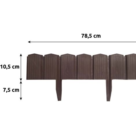 Bordura flexible PALISADE / 4 unidades (3.14 metros lineales) / 78.5x1x10.5 cm / Marron