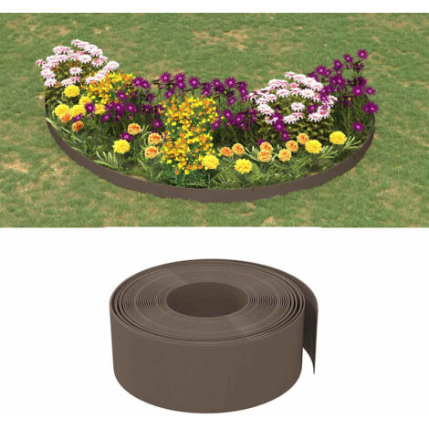 Borduras de jardín 3 uds polietileno marrón 10 m 20 cm