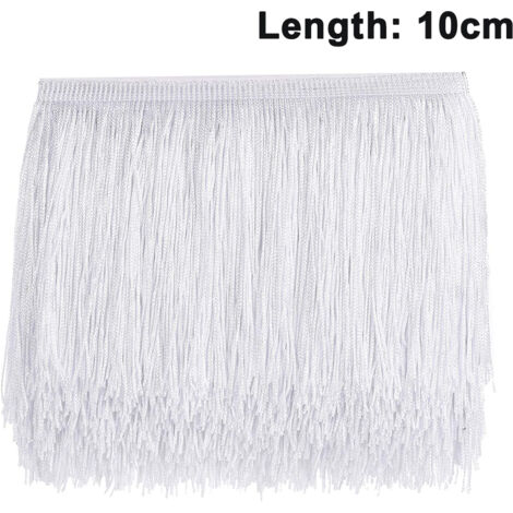 Bordure à franges de 10 m - Gland à franges de 15 cm/10 cm de largeur pour jupe, robe de mariée, abat-jour, décoration