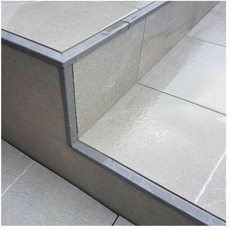 Profilitec - Bordure aluminium bsj - Gris clair - Longueur 2,70 m - Gris clair