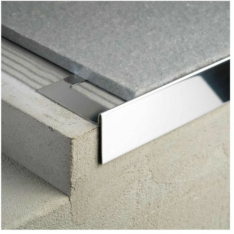 Profilitec - Bordure Aluminium bsr - 270cm x 10 cm + 2cm - Gris clair - Gris clair