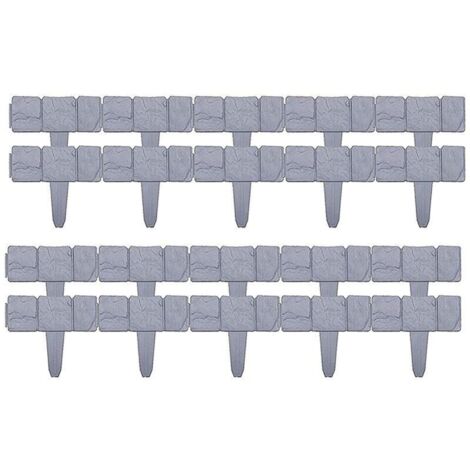 Bordure de clture de jardin en plastique effet pierre, parterre de fleurs, plantes de pelouse, panneaux de bordure décoratifs, 20 pièces