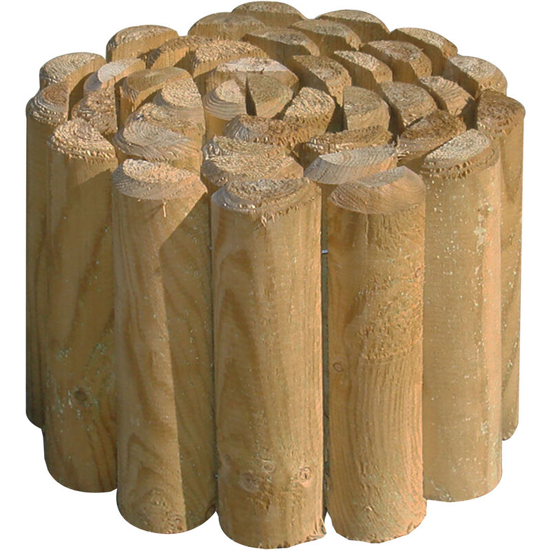 Staccionata bordura lasa in legno di pino impregnato D.5 H20 L.200