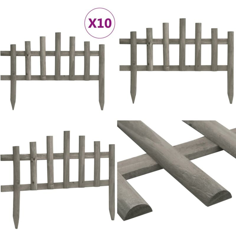 Bordure de jardin 10 pcs Bois de sapin 4,4 m - bordure de jardin - bordures de jardin - Home & Living - Blanc