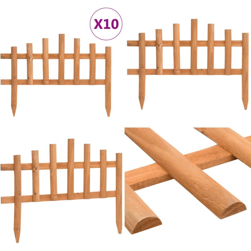 Bordure de jardin 10 pcs Bois de sapin 4,4 m - bordure de jardin - bordures de jardin - Home & Living - Blanc