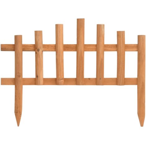 10x Bois de Sapin Bordure de Jardin Pelouse Parterre Rebord Brun/ Gris vidaXL