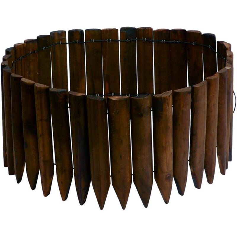 Bordure de Jardin Bois Clôture Flexible pour Jardin, Pelouse, Paysage, Bordure a Planter Décorative 118 cmx20 cm