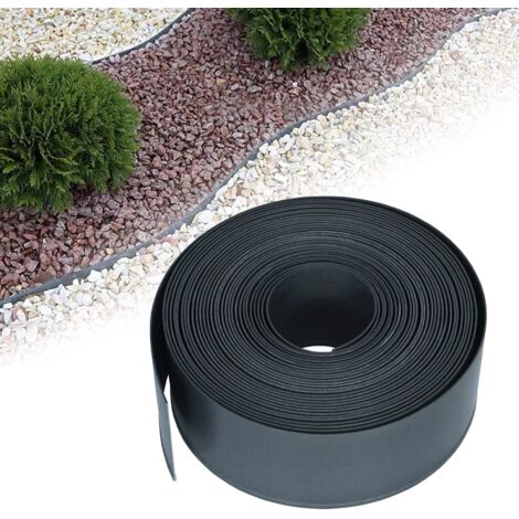 Bordure de jardin Bordure de pelouse - Bordure de jardin Bordure flexible en plastique - 20 m - Noir HENGMEI