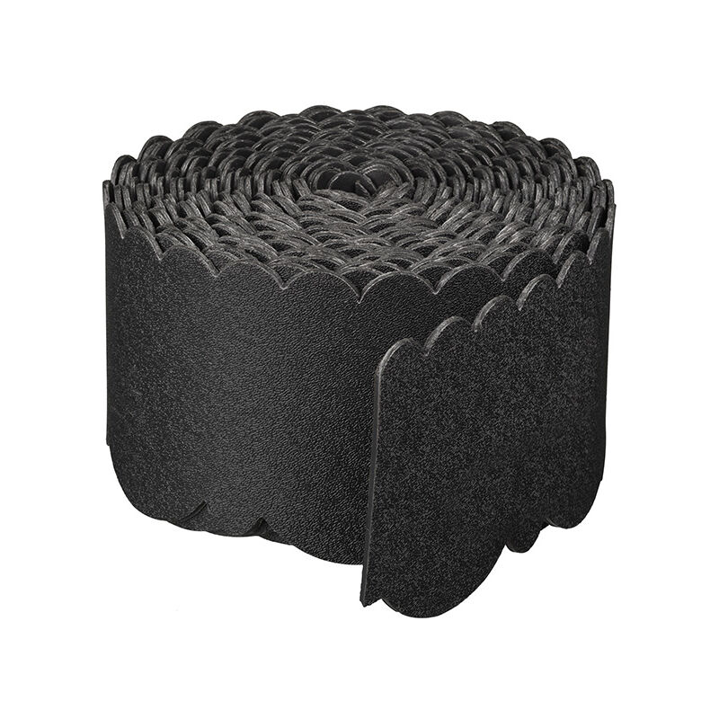 Bordure de jardin décorative Nature 2 motifs en PE recyclé, 12 x H13 cm, coloris noir