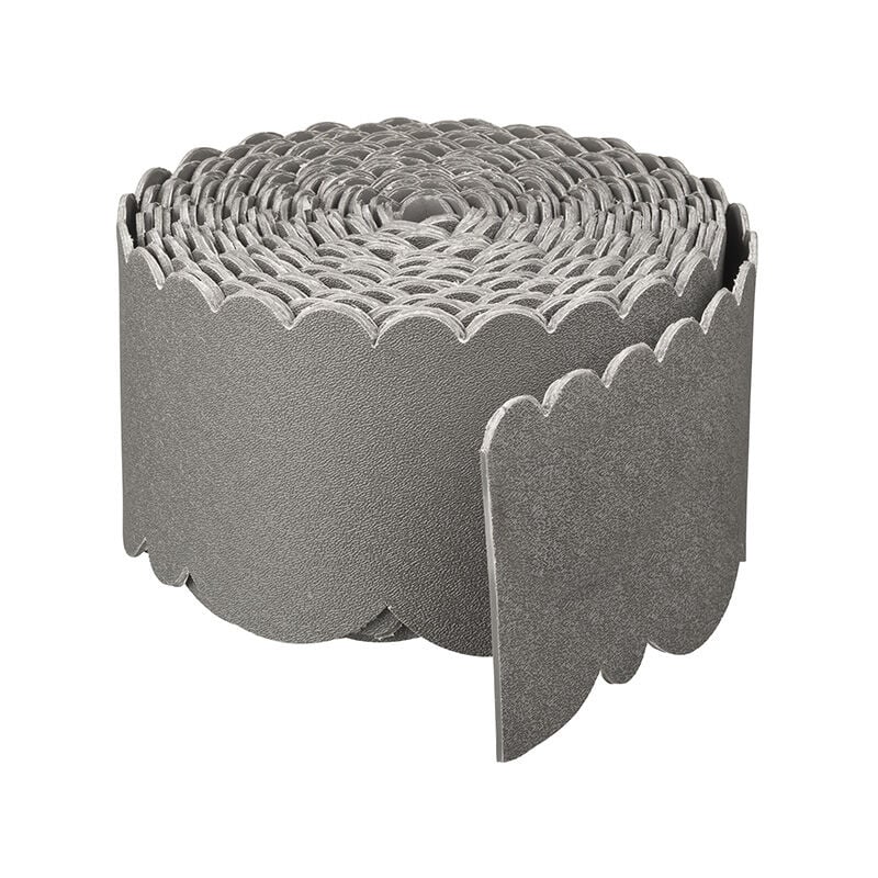 Nature - Bordure de jardin décorative 2 motifs en pe recyclé, 12 x H13 cm, coloris gris