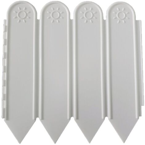 Bordure de jardin de 2 mètres, bordure de pelouse, clture décorative de jardin, bordure de paysage, bordure de jardin pavée Blanc 15 cm  2 m