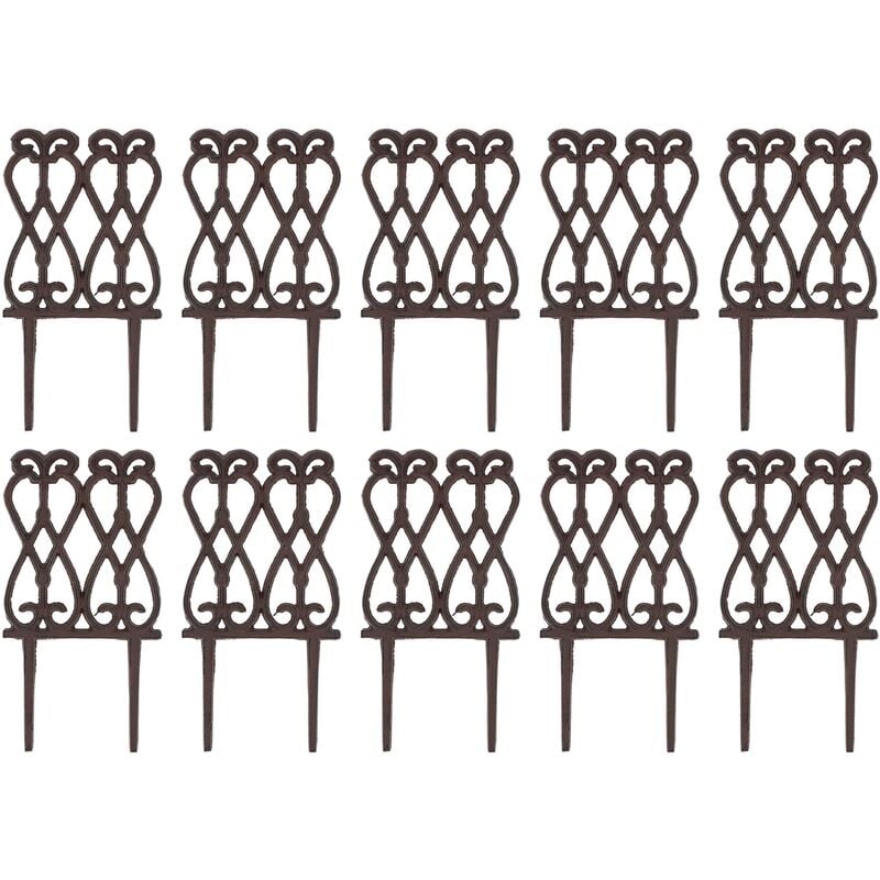 Esschert Design - Bordure de jardin en fonte Lys français Lot de 10