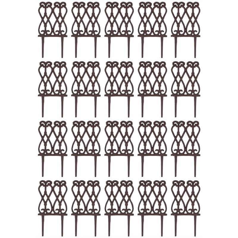 Esschert Design - Bordure de jardin en fonte Lys français Lot de 20