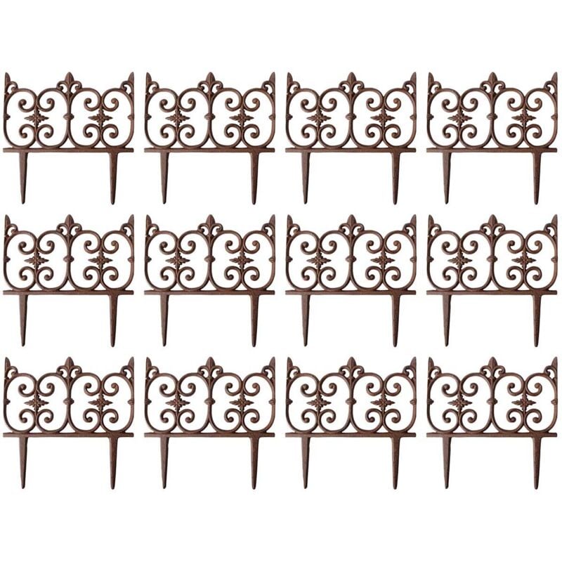 Esschert Design - Bordure de jardin en fonte Valentine Lot de 12
