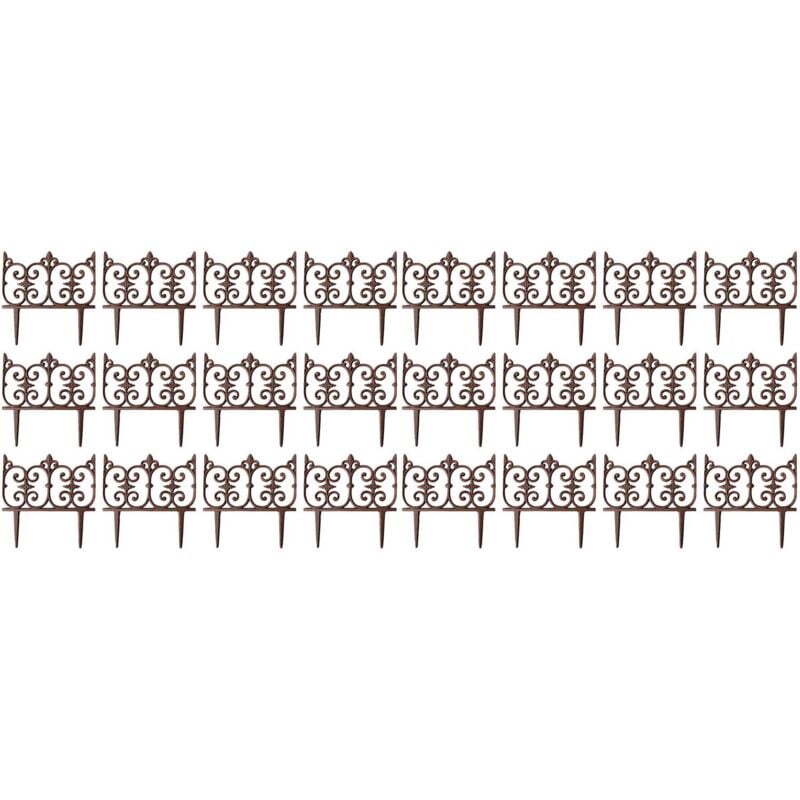 Esschert Design - Bordure de jardin en fonte Valentine Lot de 24