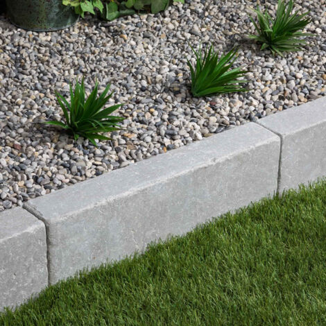 Bordure de jardin en pierre naturelle – Dimensions 50x15x8 cm – Couleur gris – Pour délimitation esthétique des espaces extérieurs