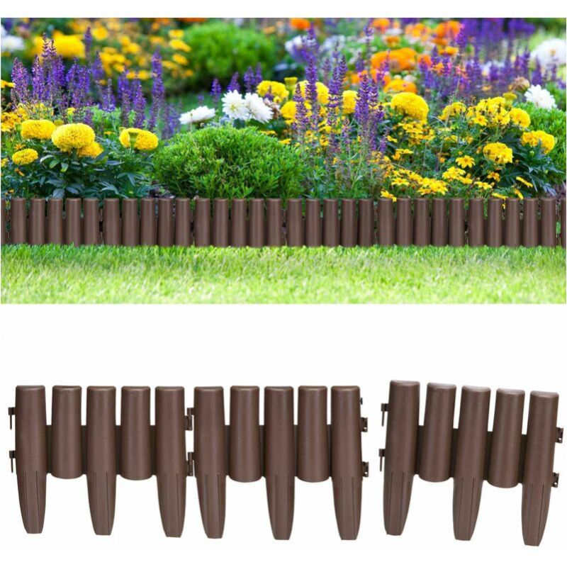 Bordure de jardin en plastique Délimitation pelouse parterre allées Palissade de jardin 5x Palissades = 2.9 m pelouse 2.9m (de)