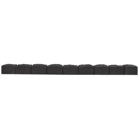 Bordure de jardin flexible 122x7xh8cm, gris, caoutchouc + 4 piquets de fixation