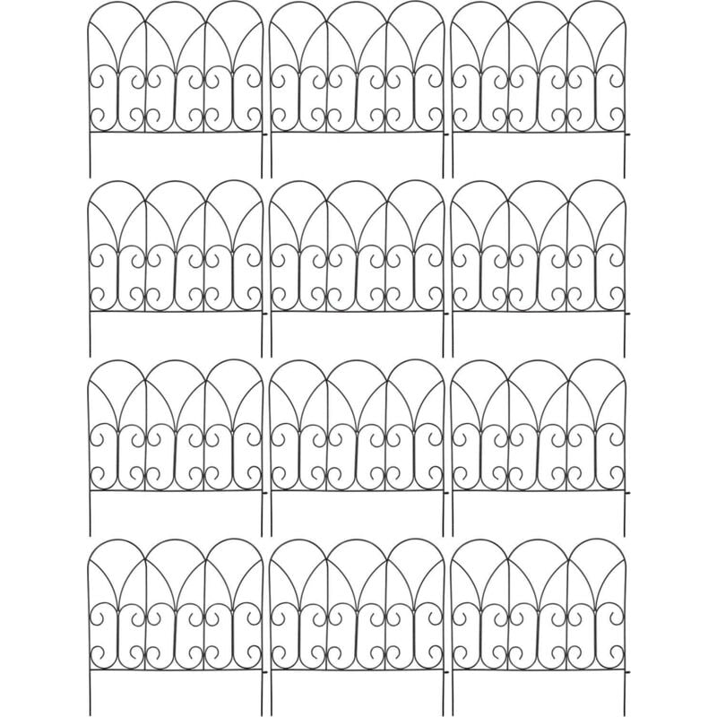Esschert Design - Bordure de jardin métal volutes Lot de 12