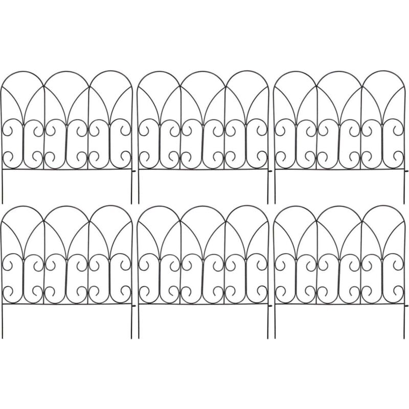 Esschert Design - Bordure de jardin métal volutes Lot de 6