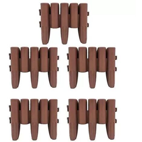 Bordure de jardin palissade marron en 5 pièces