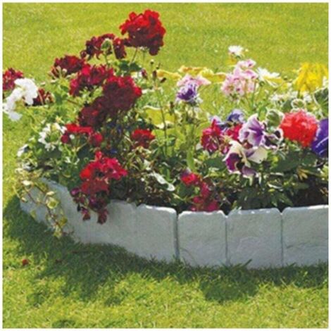 Bordure de pelouse de jardin, 20 pièces de bordure de plante de clôture en pierre flexible en plastique gris, bordure d'herbe décorative pour pelouse, paysage, patio, lits de jardin