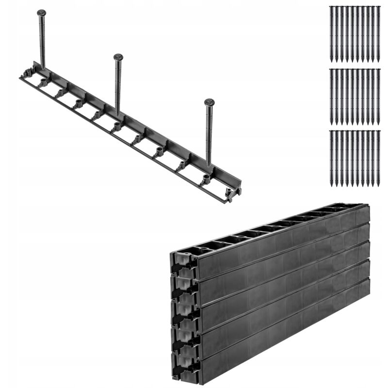 Kadax - Bordure de pelouse de jardin 4,5 cm 10 Mo + 30 ancres