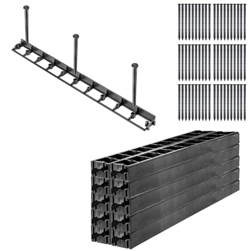 Kadax - Bordure de pelouse de jardin 4,5 cm 20 Mo + 60 ancres