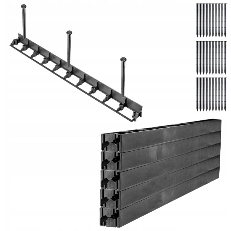 Kadax - Bordure de pelouse de jardin 5,8 cm 10 Mo + 30 ancres