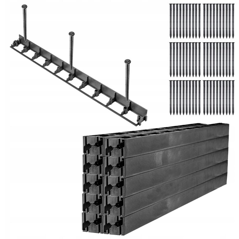 Kadax - Bordure de pelouse de jardin 5,8 cm 20 Mo + 60 ancres