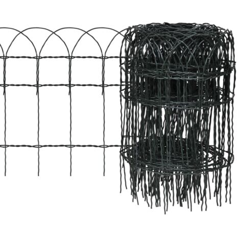 Bordure de Jardin Fer Enduit de Poudre Panneau de Clôture Multi-taille vidaXL