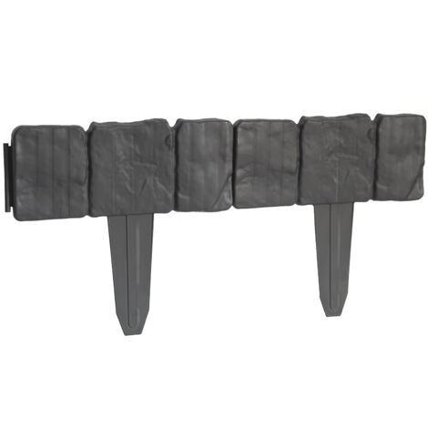 Bordure de pelouse palissade imitation pierre STONE 2,5m - gris